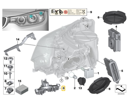 NOWY OE MODUŁ LED DO ŚWIATŁA DZIENNEGO BMW 3 F30 F31 F34 GT 7398766 - 63117398766 - 3